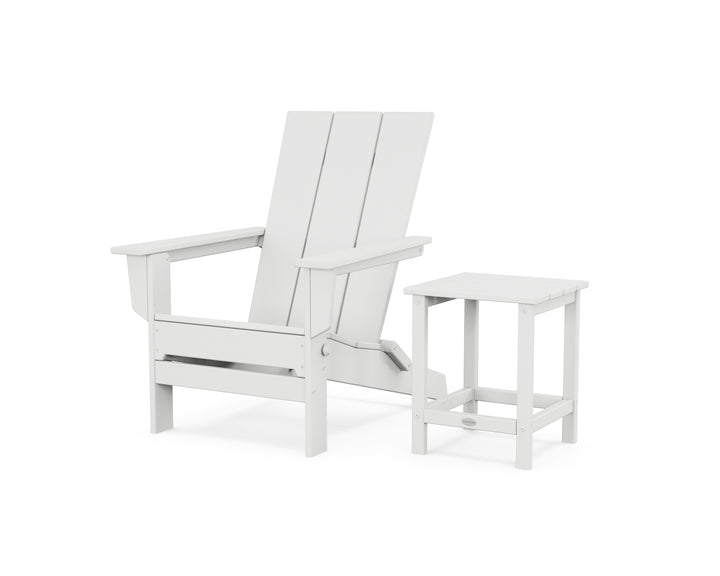 POLYWOOD® Modern Studio Folding Adirondack Chair with Side Table