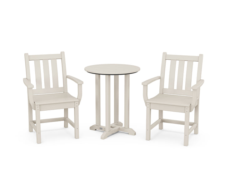POLYWOOD® Traditional Garden 3-Piece Round Bistro Dining Set