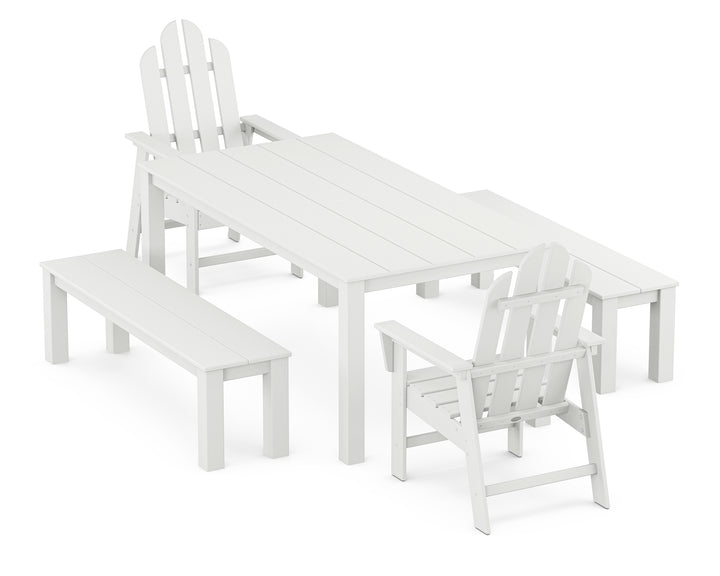 POLYWOOD® Long Island 5-Piece Parsons Dining Set with Benches