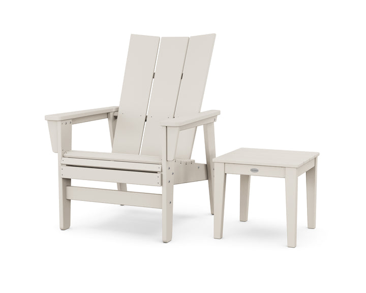 POLYWOOD® Modern Grand Upright Adirondack Chair with Side Table