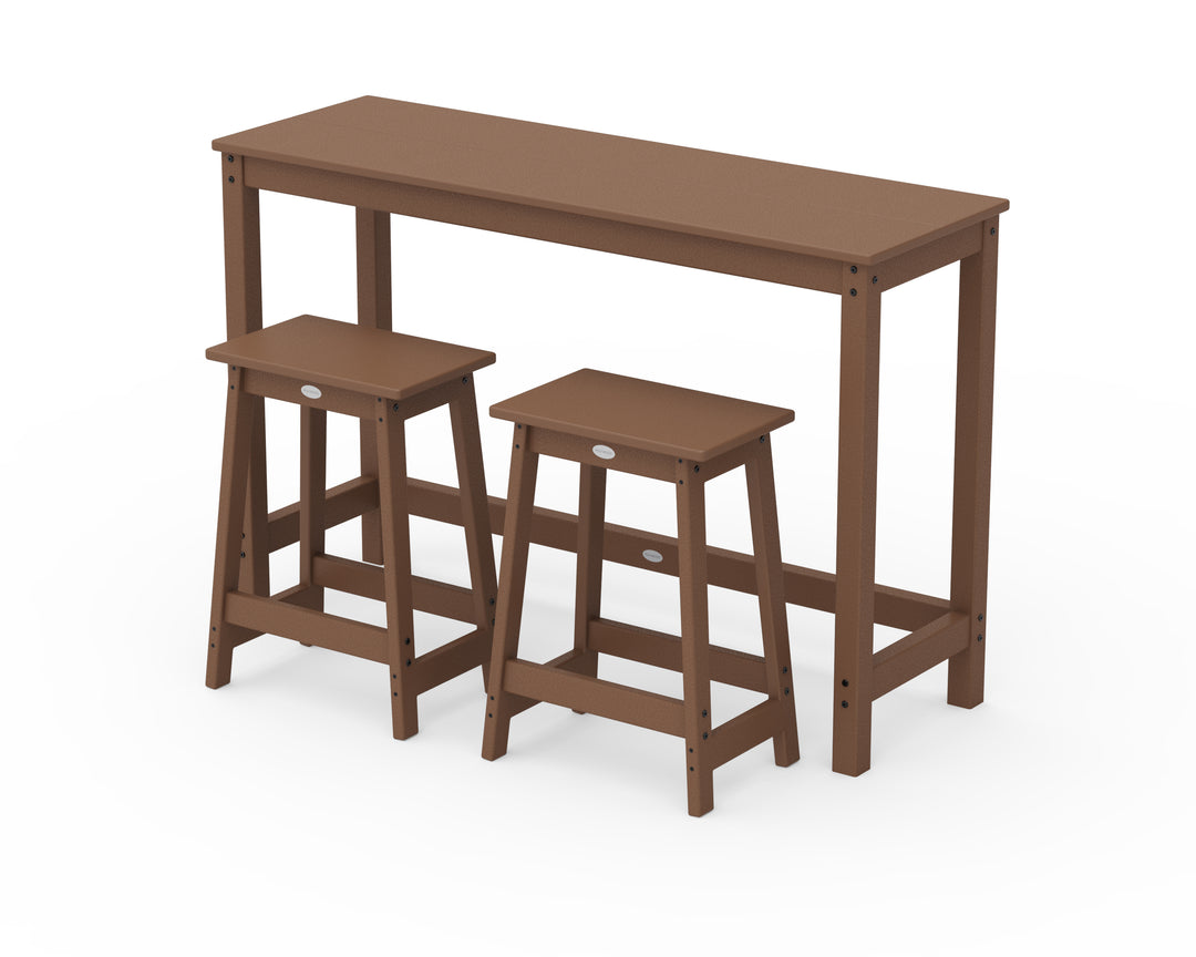 POLYWOOD® Modern Studio Stool 3-Piece Counter Balcony Set