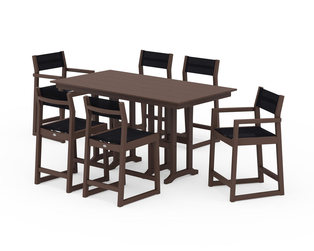 POLYWOOD® EDGE Sling 7-Piece Farmhouse Counter Set