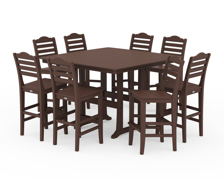 Draper James™ by  POLYWOOD® Savannah Side Chair 9-Piece Square Bar Set with Trestle Legs