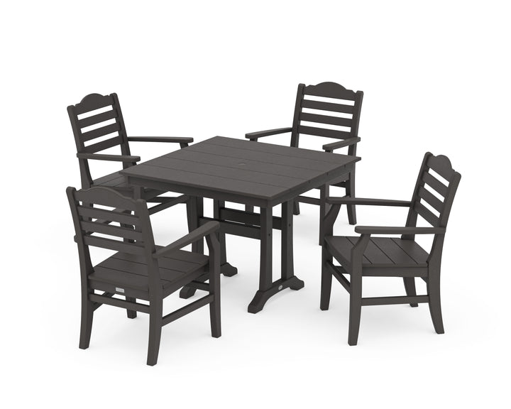 POLYWOOD® Savannah 5-Piece Farmhouse Dining Set with Trestle Legs