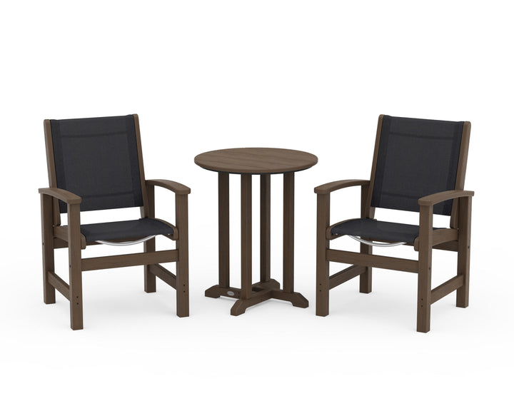 POLYWOOD® Coastal 3-Piece Round Bistro Dining Set