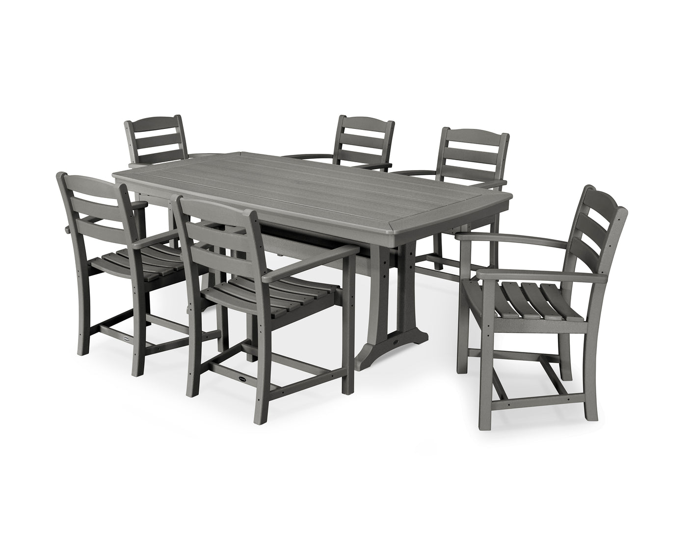 La Casa CafŽ 7-Piece Arm Chair Dining Set with Trestle Legs