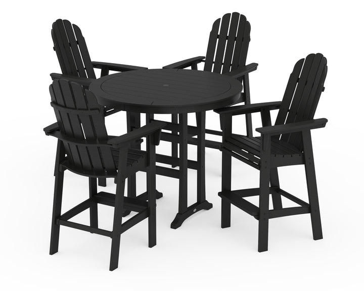 POLYWOOD® Vineyard Curveback Adirondack 5-Piece Nautical Trestle Bar Set