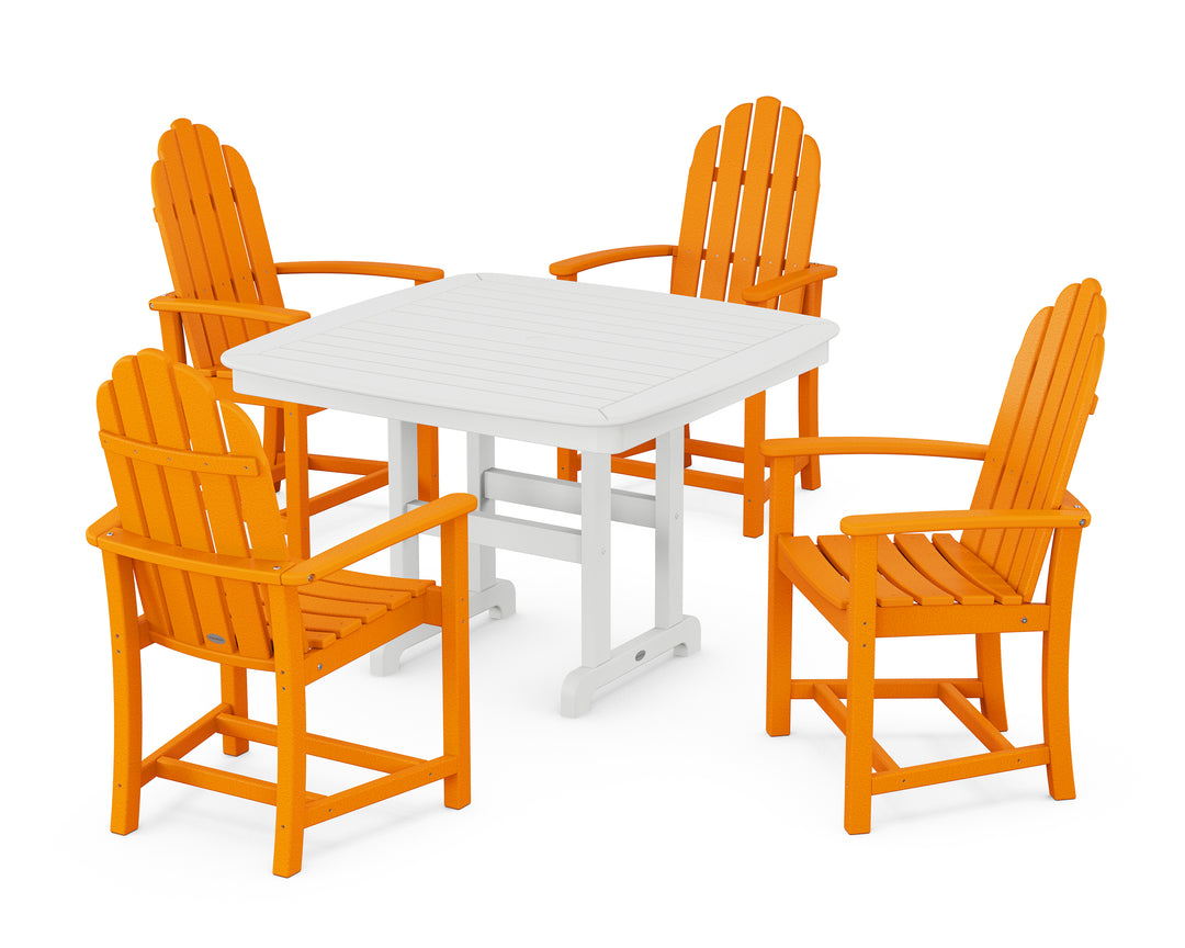 POLYWOOD® Classic Adirondack 5-Piece Dining Set with Trestle Legs