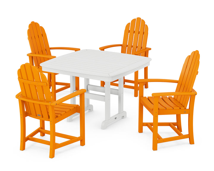 POLYWOOD® Classic Adirondack 5-Piece Dining Set with Trestle Legs