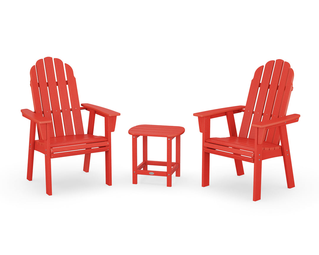 POLYWOOD® Vineyard 3-Piece Curveback Upright Adirondack Chair Set