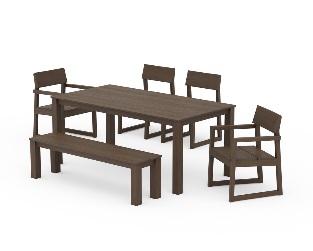 POLYWOOD® EDGE 6-Piece Parsons Dining Set with Bench