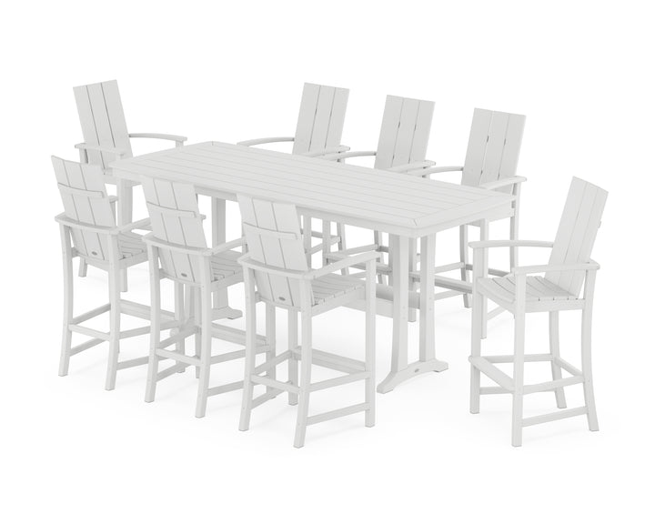 POLYWOOD® Modern Adirondack 9-Piece Bar Set with Trestle Legs