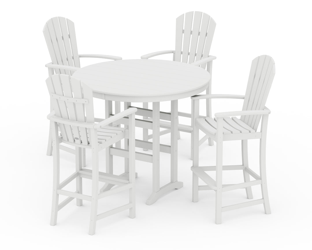 POLYWOOD® Palm Coast 5-Piece Round Farmhouse Bar Set