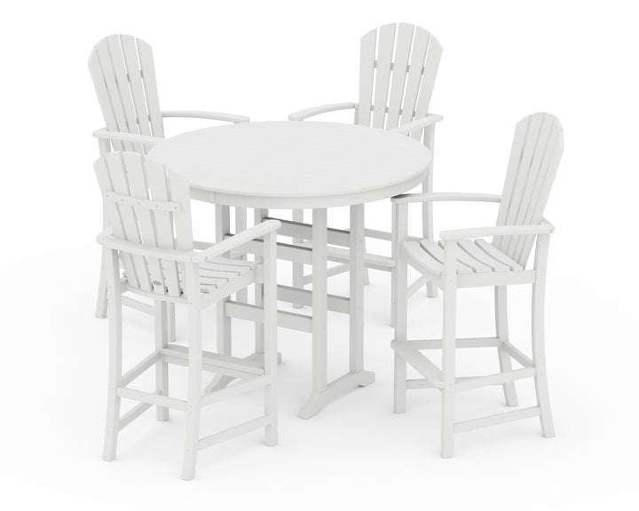 POLYWOOD® Palm Coast 5-Piece Round Farmhouse Bar Set