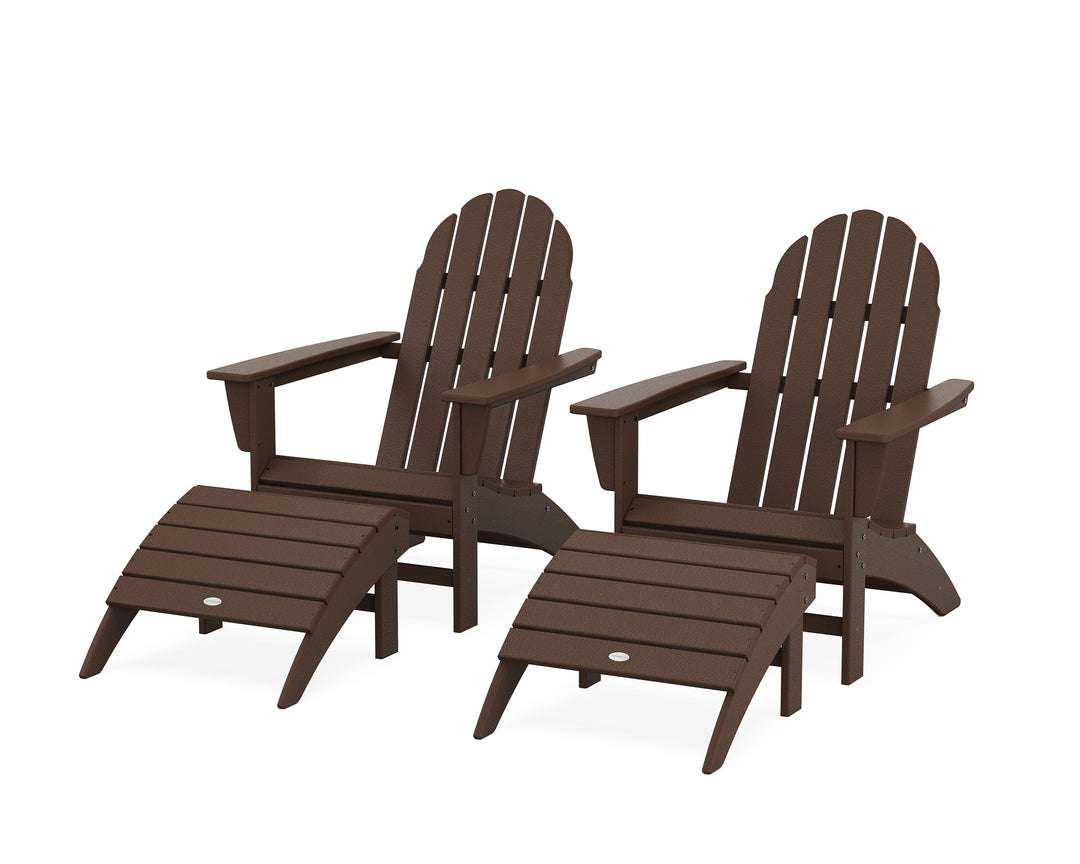 POLYWOOD® Vineyard Adirondack Chair 4-Piece Set with Ottomans