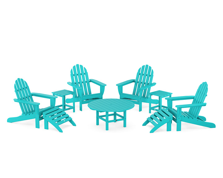 POLYWOOD® Classic Adirondack Chair 9-Piece Conversation Set