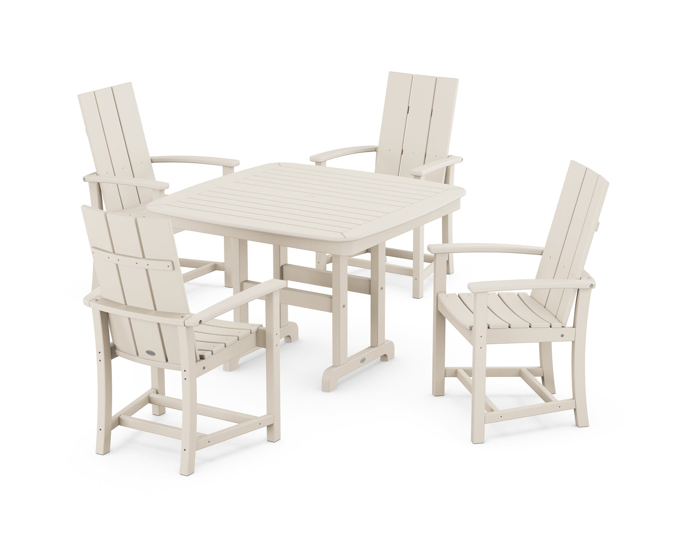 Modern Adirondack 5-Piece Dining Set with Trestle Legs