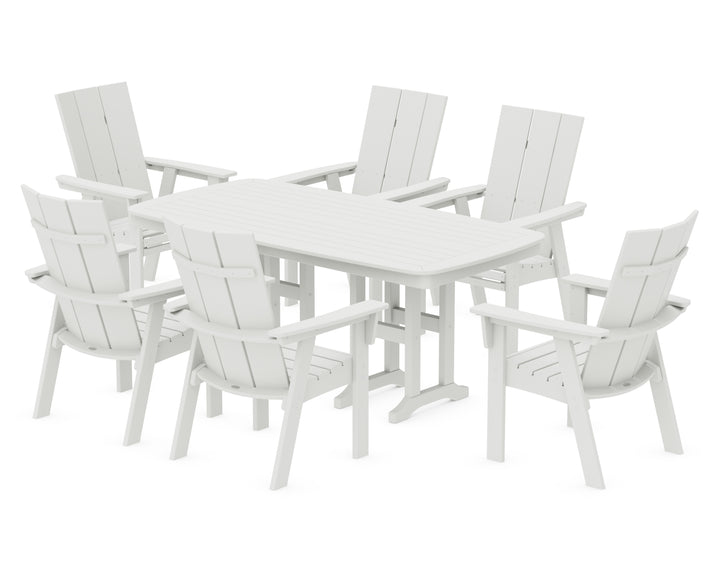 POLYWOOD® Modern Curveback Adirondack 7-Piece Dining Set