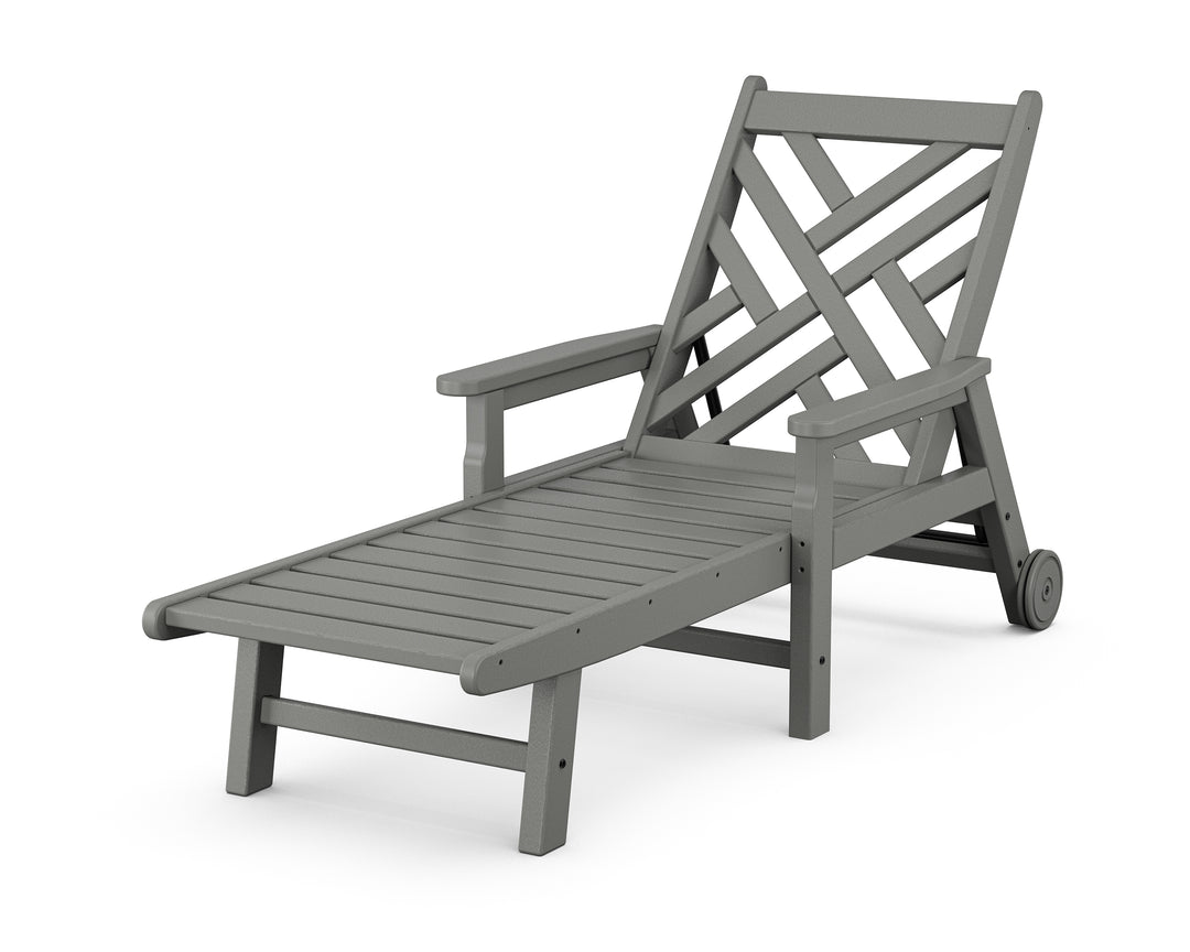 POLYWOOD® Chippendale Chaise with Arms and Wheels