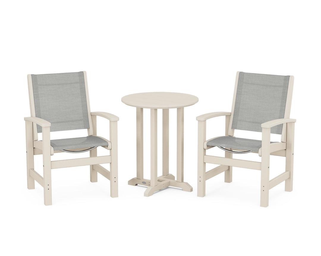 POLYWOOD® Coastal 3-Piece Round Bistro Dining Set