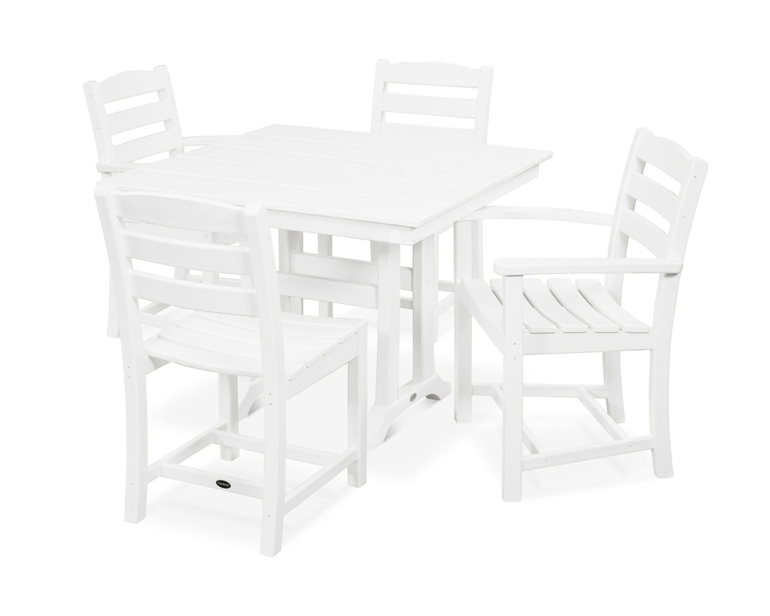 POLYWOOD® La Casa Café 5-Piece Farmhouse Dining Set with Trestle Legs