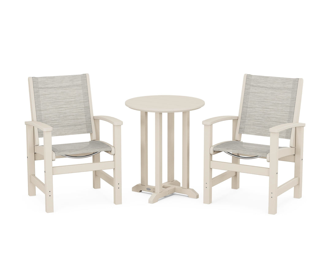 POLYWOOD® Coastal 3-Piece Round Bistro Dining Set