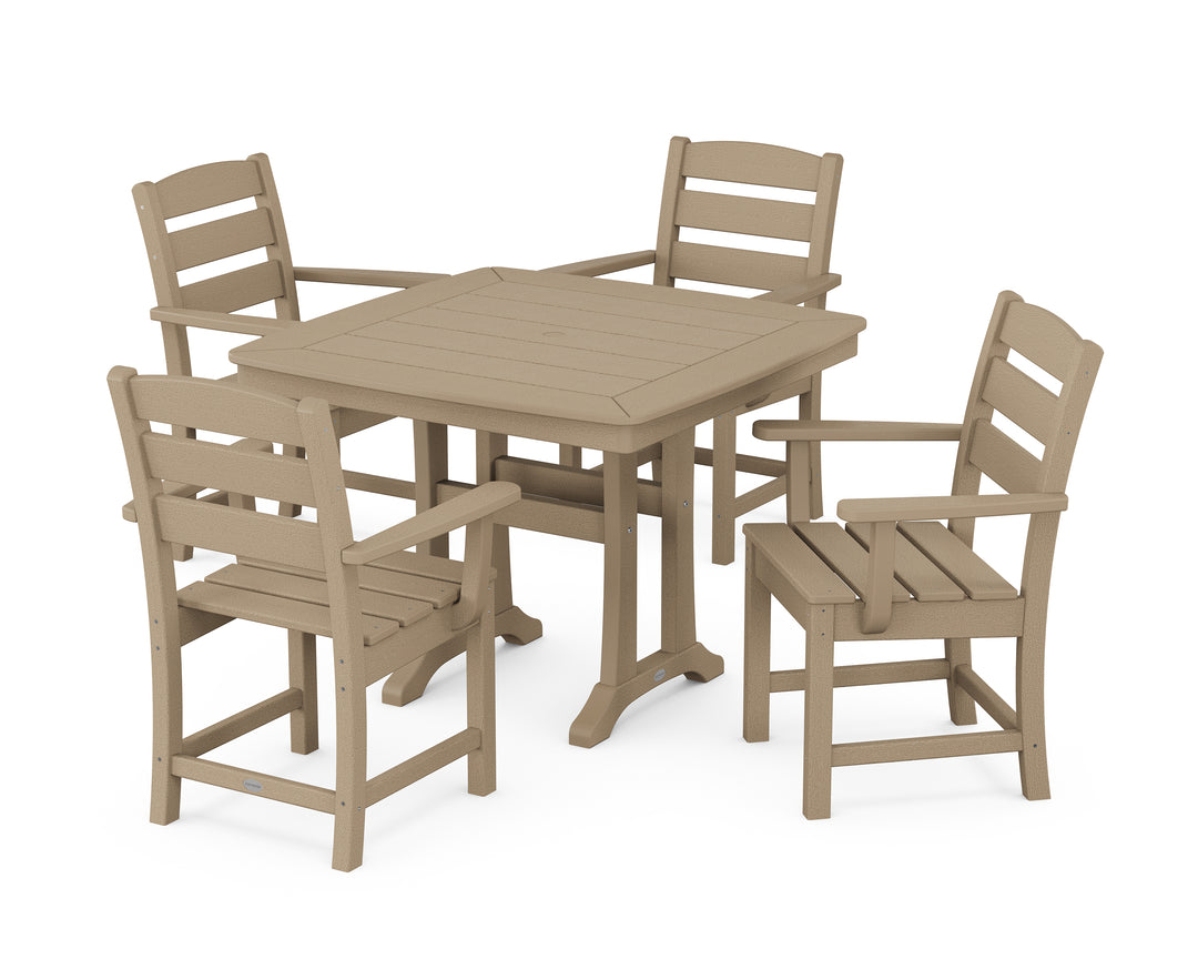 POLYWOOD® Lakeside 5-Piece Dining Set with Trestle Legs