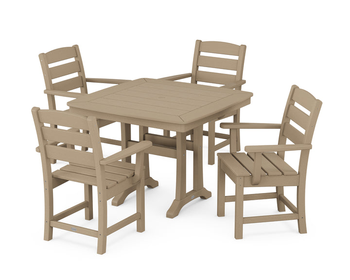 POLYWOOD® Lakeside 5-Piece Dining Set with Trestle Legs