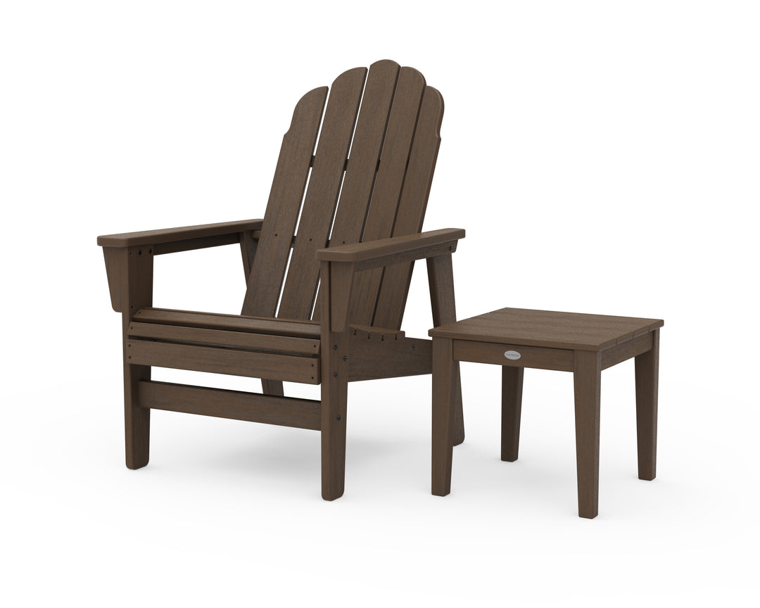 POLYWOOD® Vineyard Grand Upright Adirondack Chair with Side Table