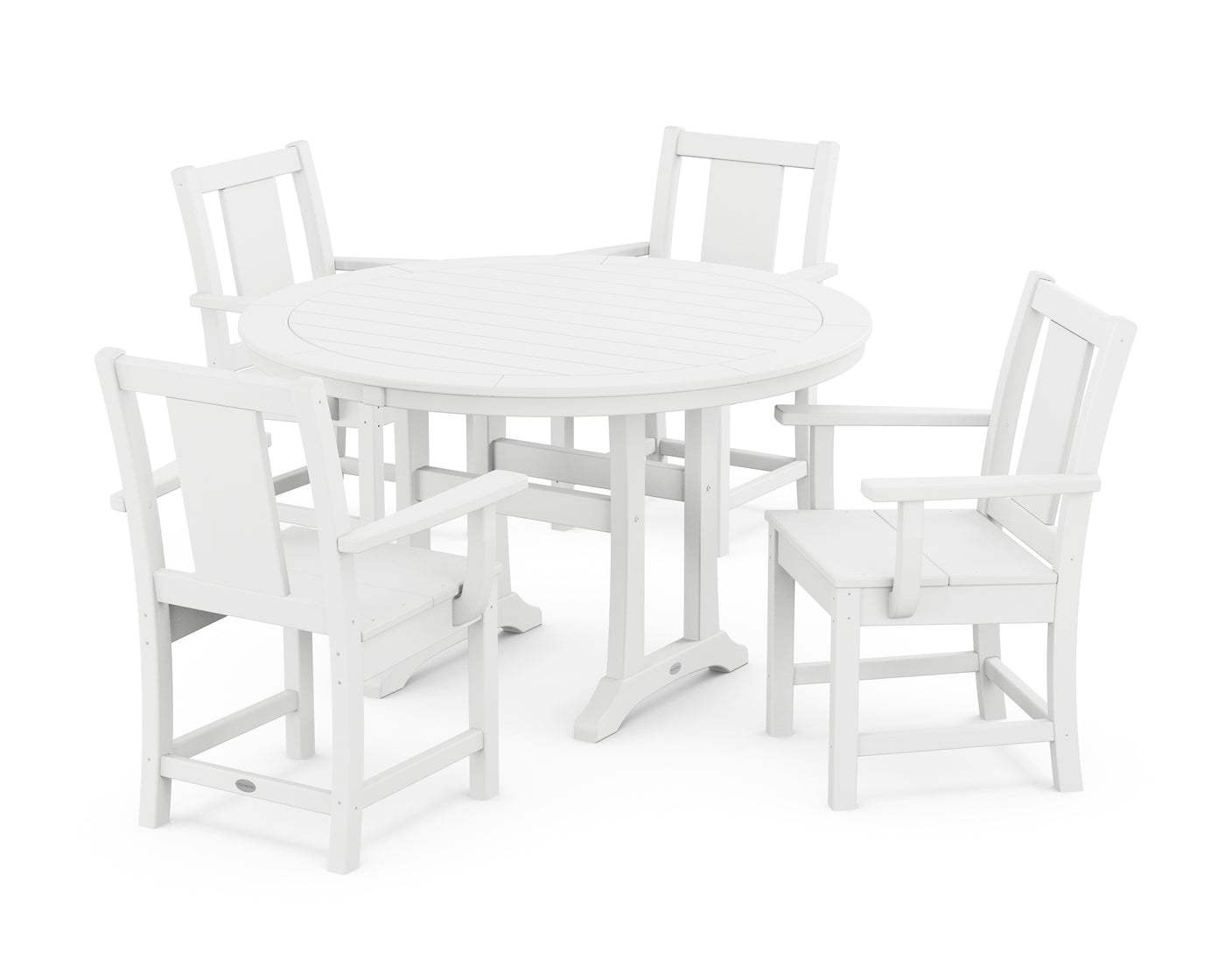 Prairie 5-Piece Round Dining Set with Trestle Legs