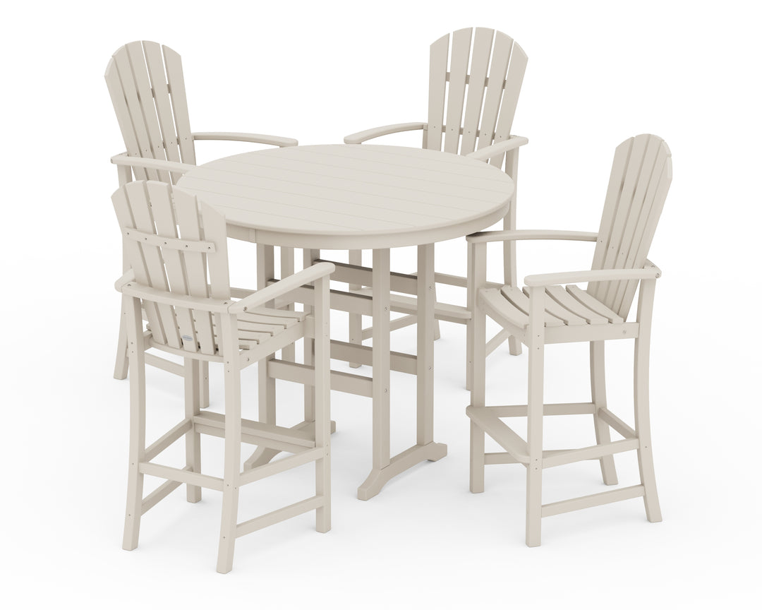 POLYWOOD® Palm Coast 5-Piece Round Farmhouse Bar Set