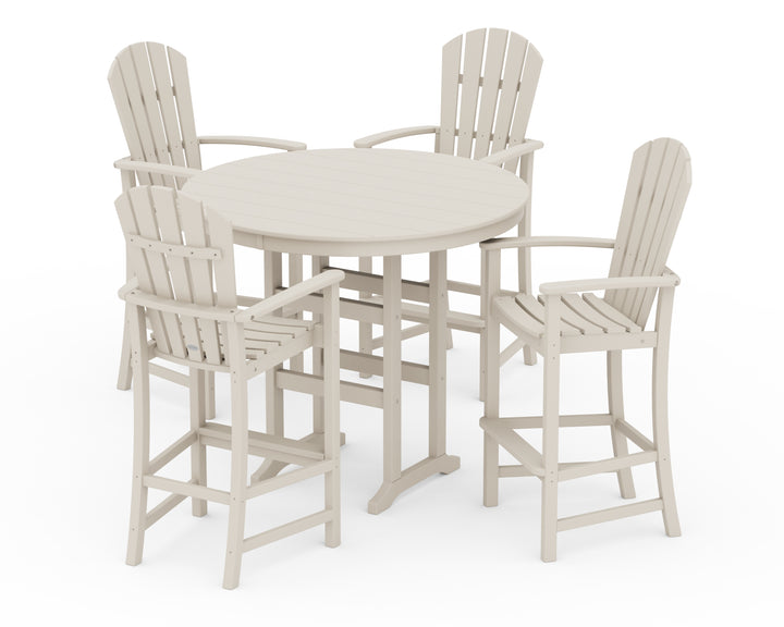 POLYWOOD® Palm Coast 5-Piece Round Farmhouse Bar Set