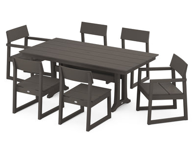 EDGE 7-Piece Farmhouse Trestle Dining Set