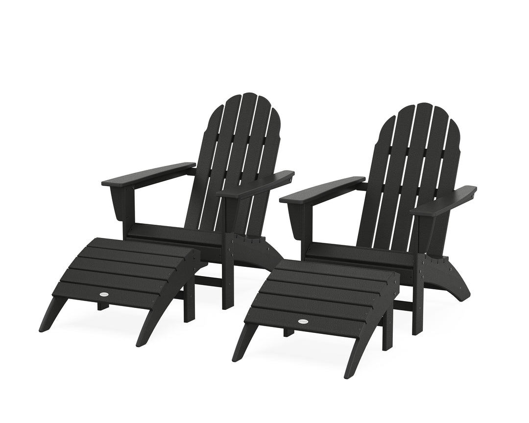 POLYWOOD® Vineyard Adirondack Chair 4-Piece Set with Ottomans