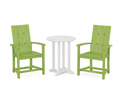 Modern Adirondack 3-Piece Round Farmhouse Bistro Dining Set