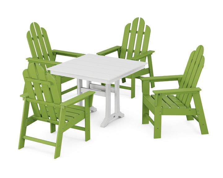 POLYWOOD® Long Island 5-Piece Farmhouse Dining Set With Trestle Legs