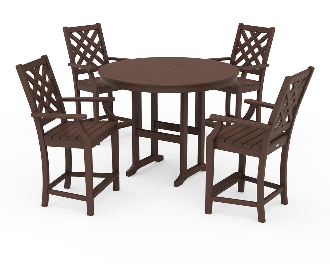 Country Living Wovendale 5-Piece Round Farmhouse Counter Set