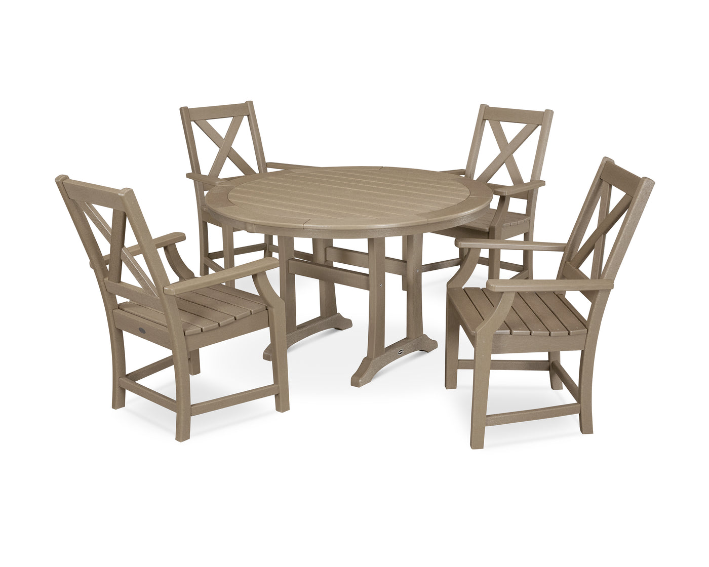 Braxton 5-Piece Nautical Trestle Arm Chair Dining Set