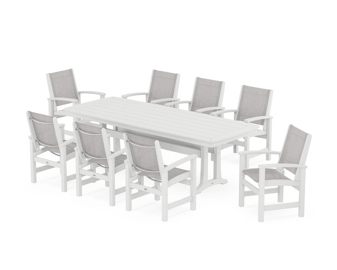 POLYWOOD® Coastal 9-Piece Dining Set with Trestle Legs