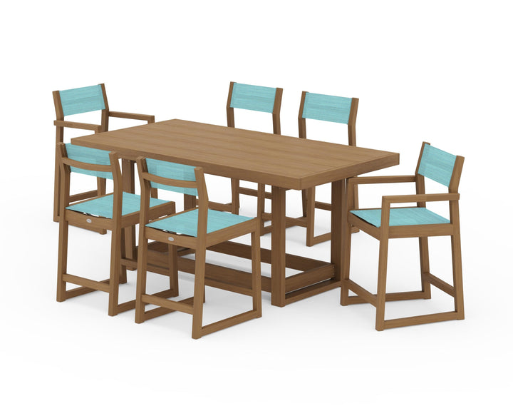 POLYWOOD® EDGE Sling 7-Piece Counter Table Set
