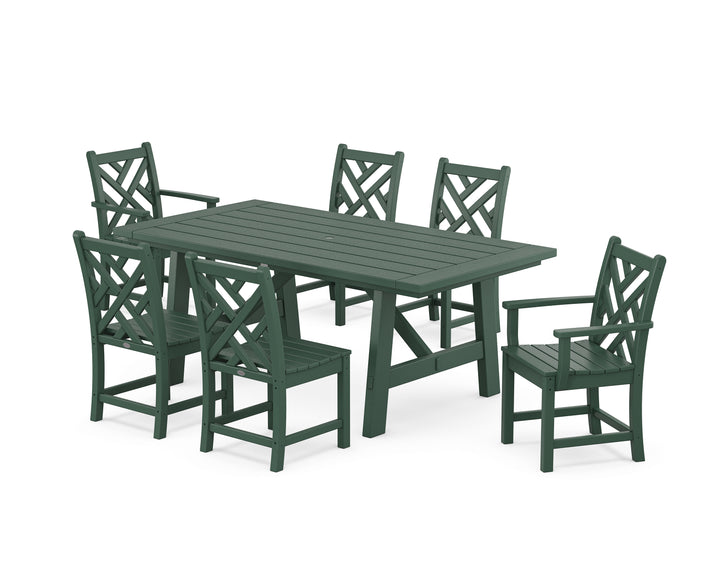 POLYWOOD® Chippendale 7-Piece Rustic Farmhouse Dining Set