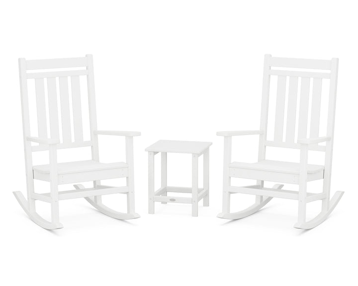 POLYWOOD® Estate 3-Piece Rocking Chair Set with Long Island 18" Side Table