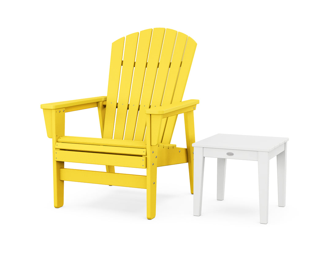 POLYWOOD® Nautical Grand Upright Adirondack Chair with Side Table