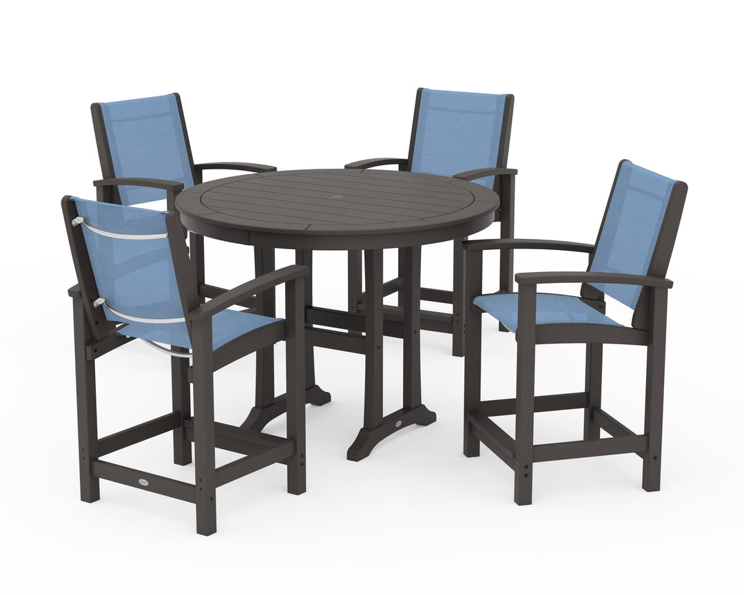 POLYWOOD® Coastal 5-Piece Counter Set
