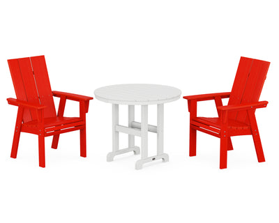 Modern Adirondack 3-Piece Round Dining Set