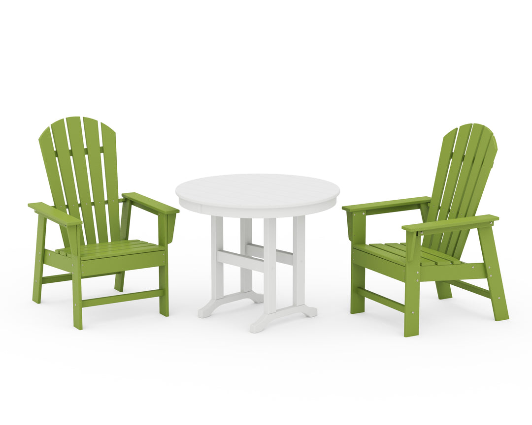 POLYWOOD® South Beach 3-Piece Round Farmhouse Dining Set