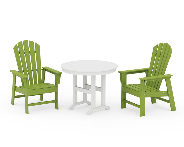 POLYWOOD® South Beach 3-Piece Round Farmhouse Dining Set