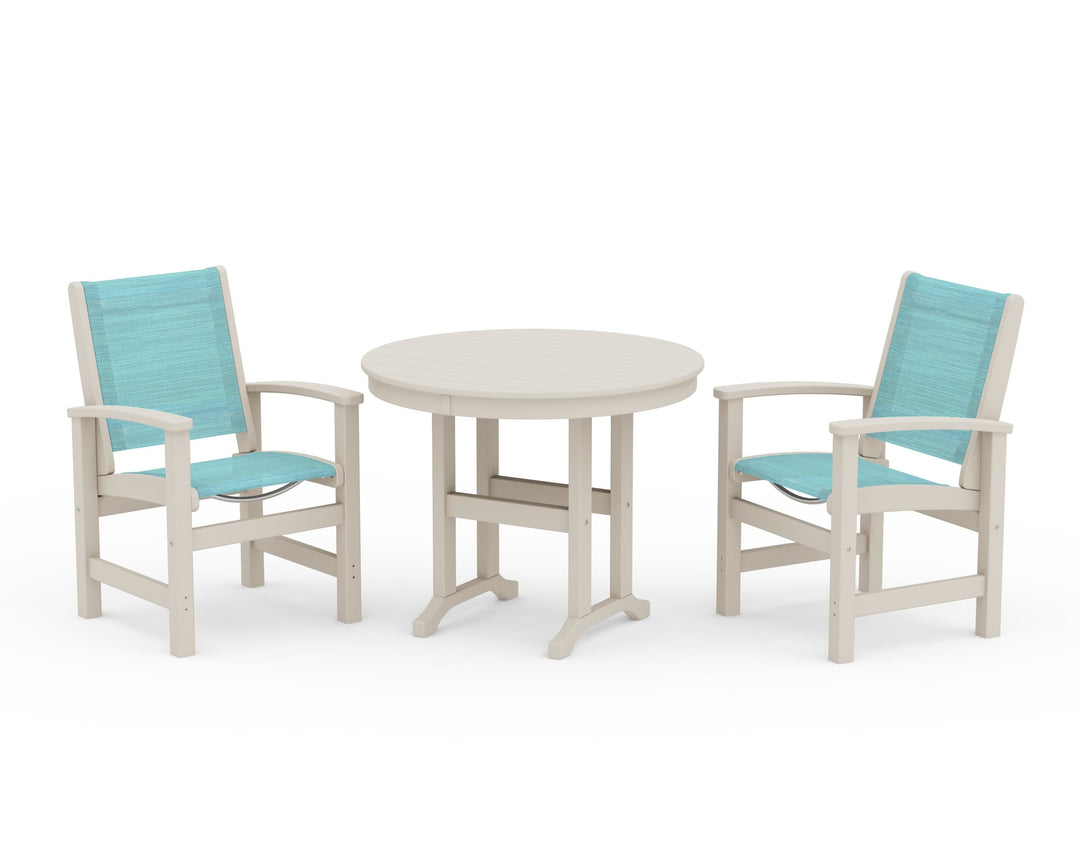POLYWOOD® Coastal 3-Piece Round Dining Set
