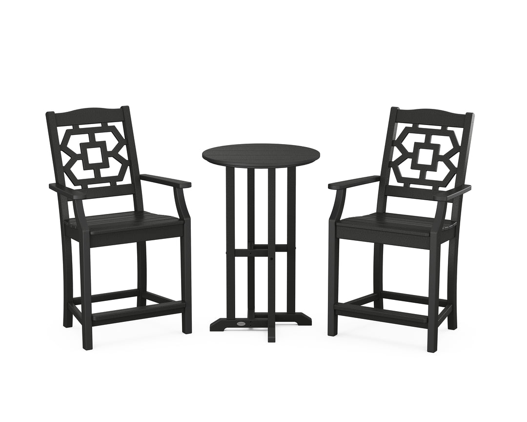 Martha Stewart by POLYWOOD® Chinoiserie 3-Piece Farmhouse Bistro Counter Set