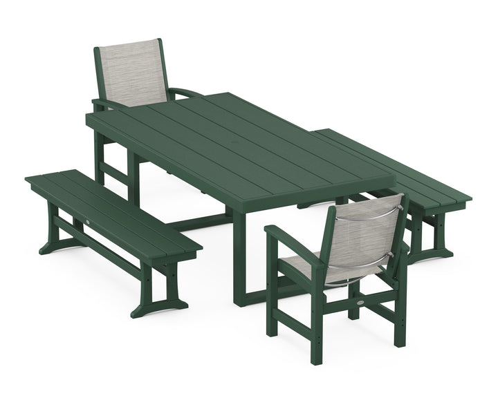 POLYWOOD® Coastal 5-Piece Dining Set with Trestle Legs